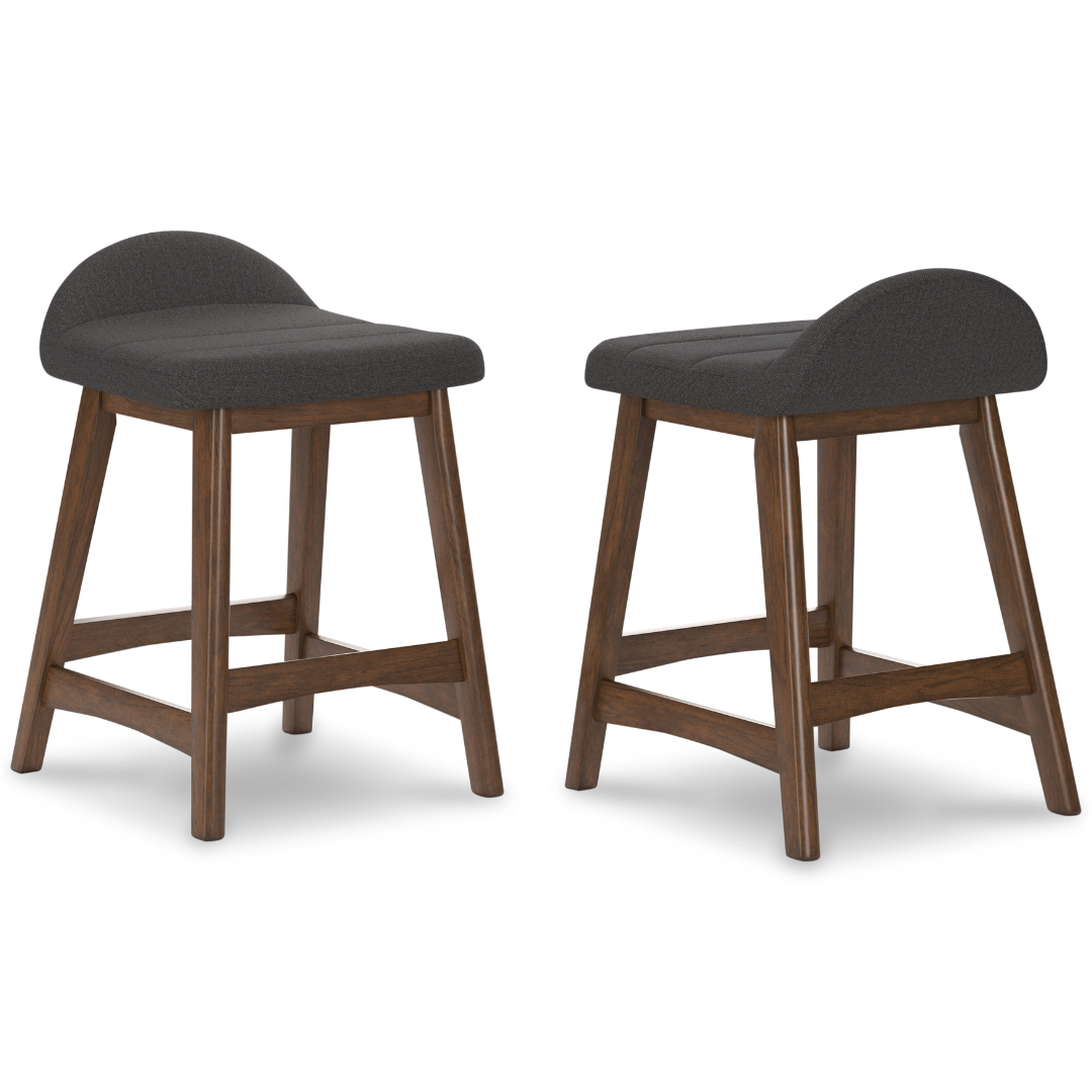Lyncott Counter Height Stool - Charcoal/Brown