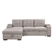 Percy 2 Piece Sectional w/ Pull-Out Sleeper - Grey
