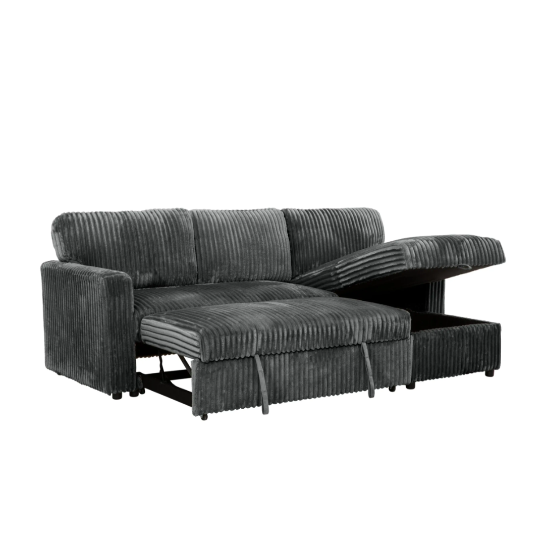 Arabella 2 Piece Sectional w/ Pull-Out Sleeper - Charcoal