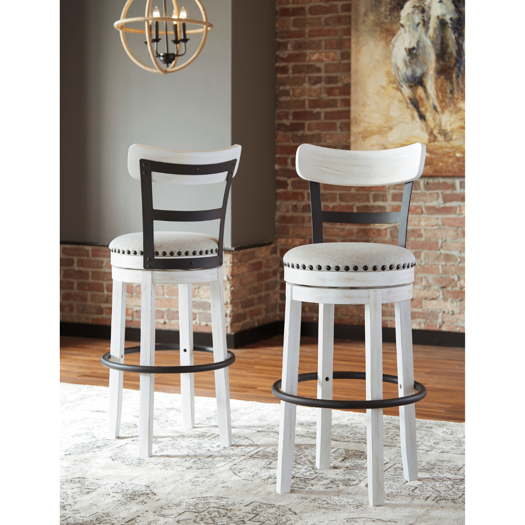 Valebeck UPH Swivel Barstool - White