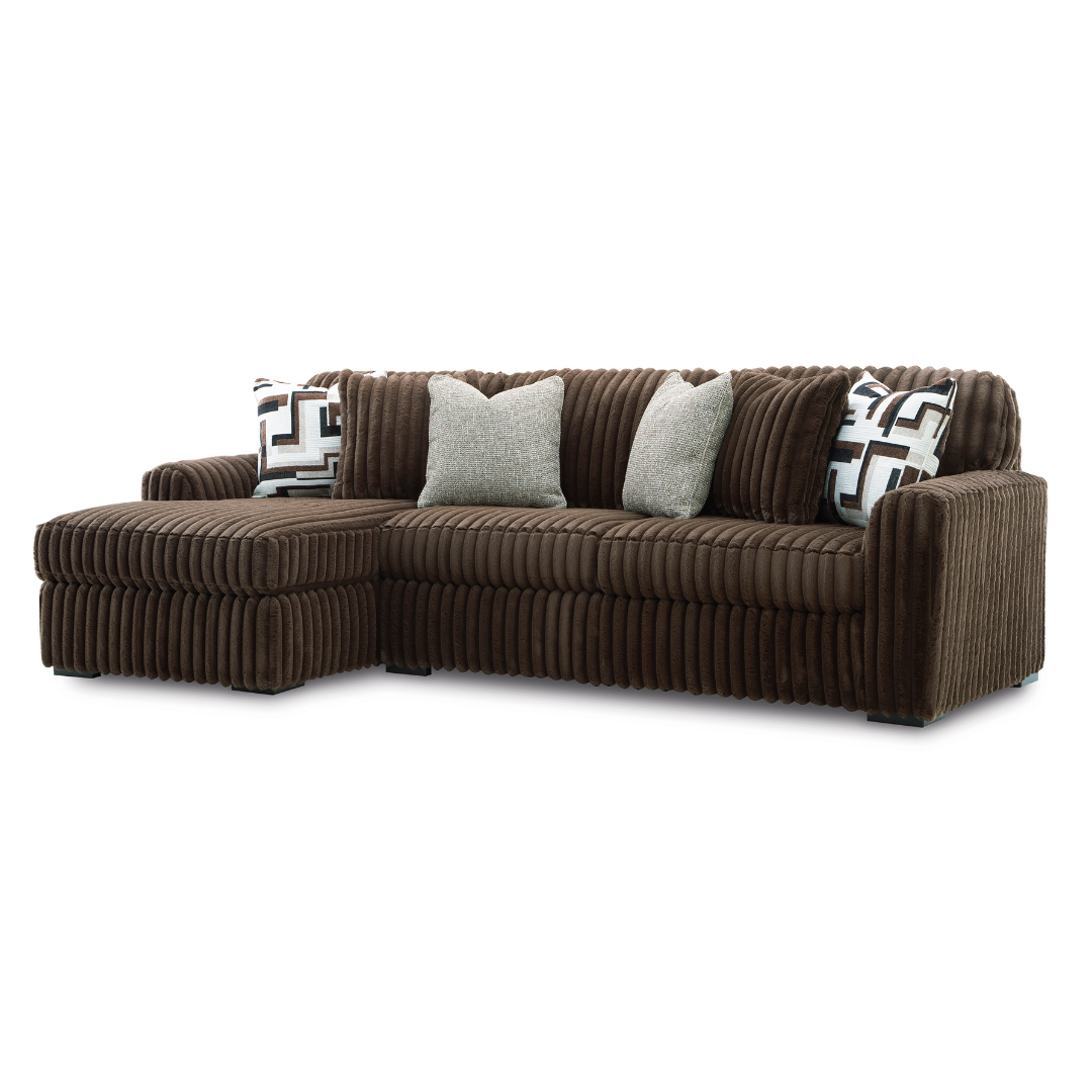 Midnight Madness 2 Piece Sectional with Chaise - Chocolate