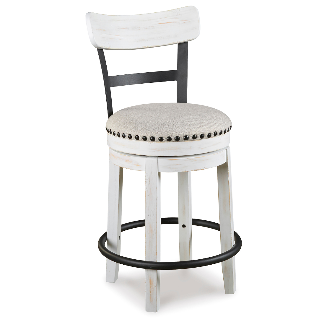 Valebeck UPH Swivel Barstool - White