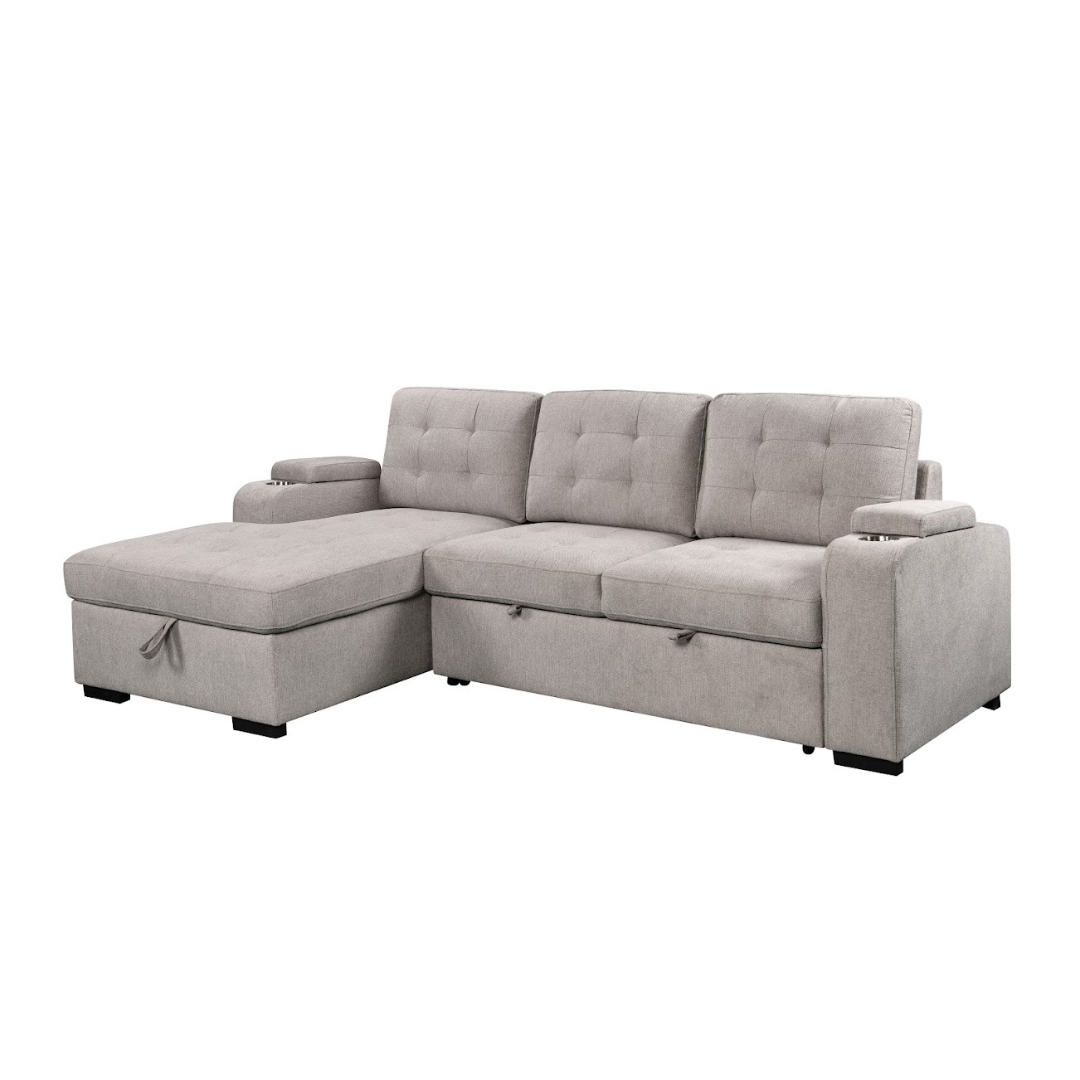 Percy 2 Piece Sectional w/ Pull-Out Sleeper - Grey