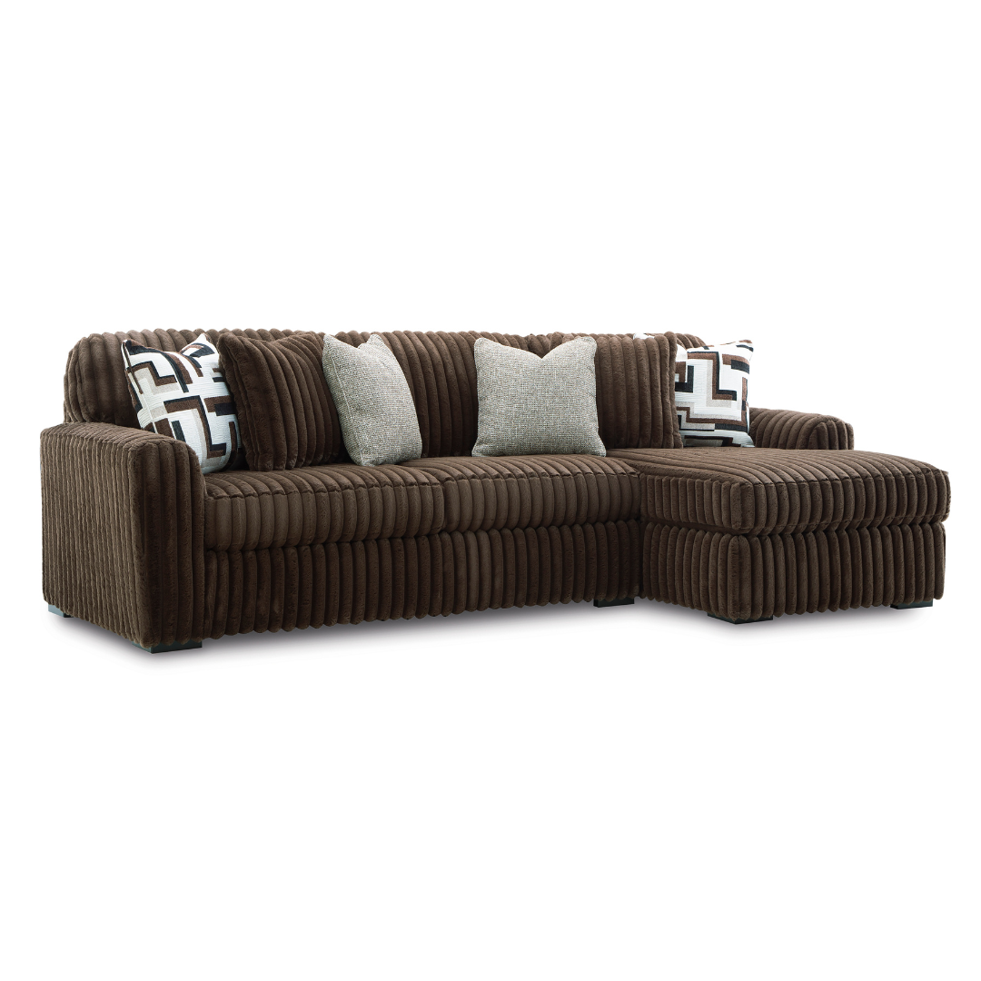 Midnight Madness 2 Piece Sectional with Chaise - Chocolate