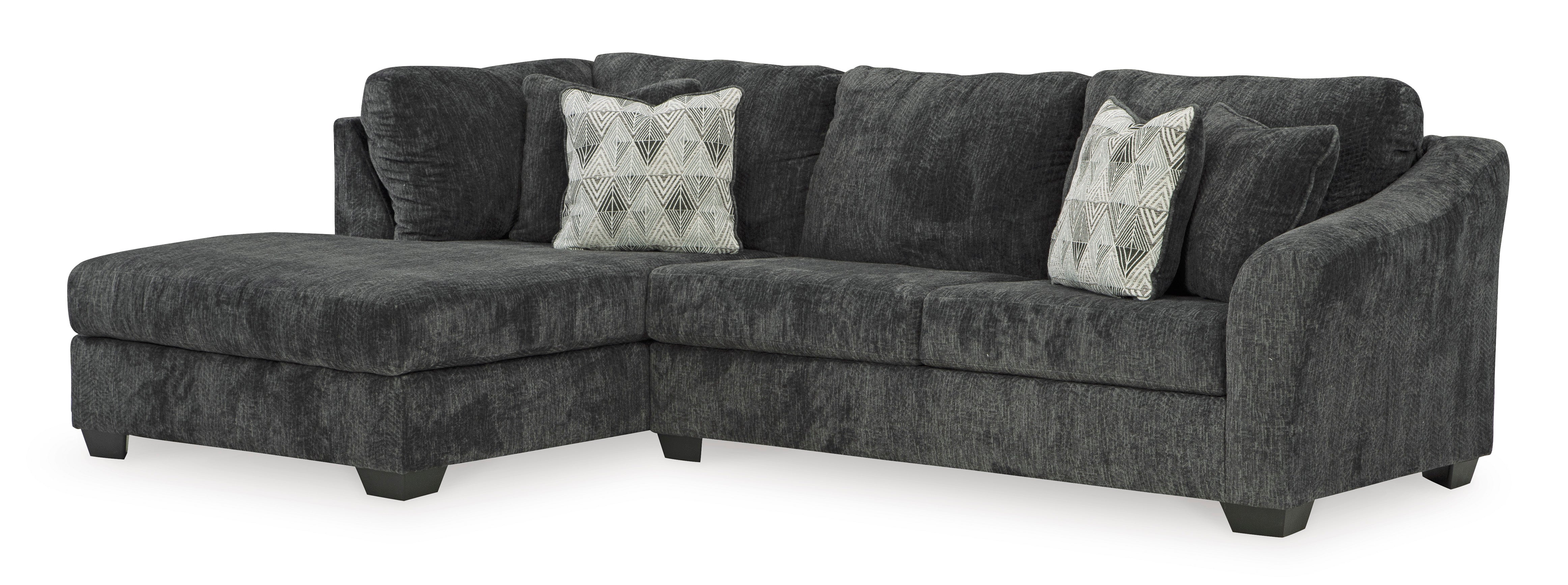Biddeford 2 Piece Sectional with Chaise - Ebony