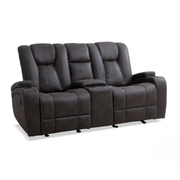 Colt Reclining Loveseat Glider w/Console - Granite Fabric
