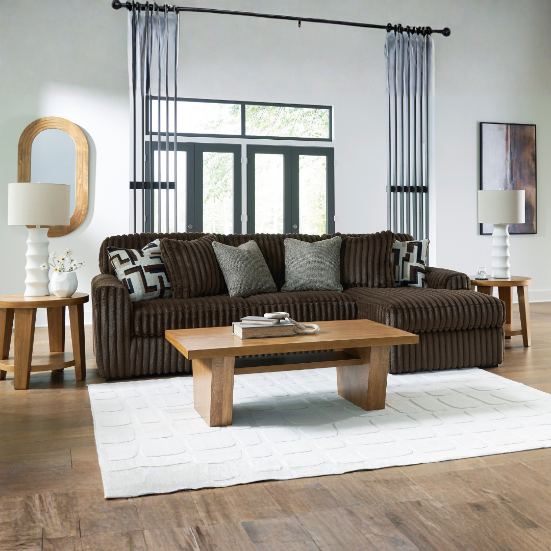 Midnight Madness 2 Piece Sectional with Chaise - Chocolate