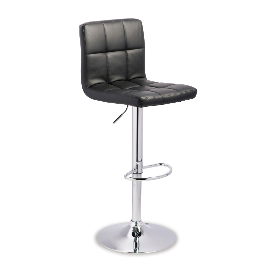 Bellatier Tall UPH Swivel Barstool - Black/Chrome Finish
