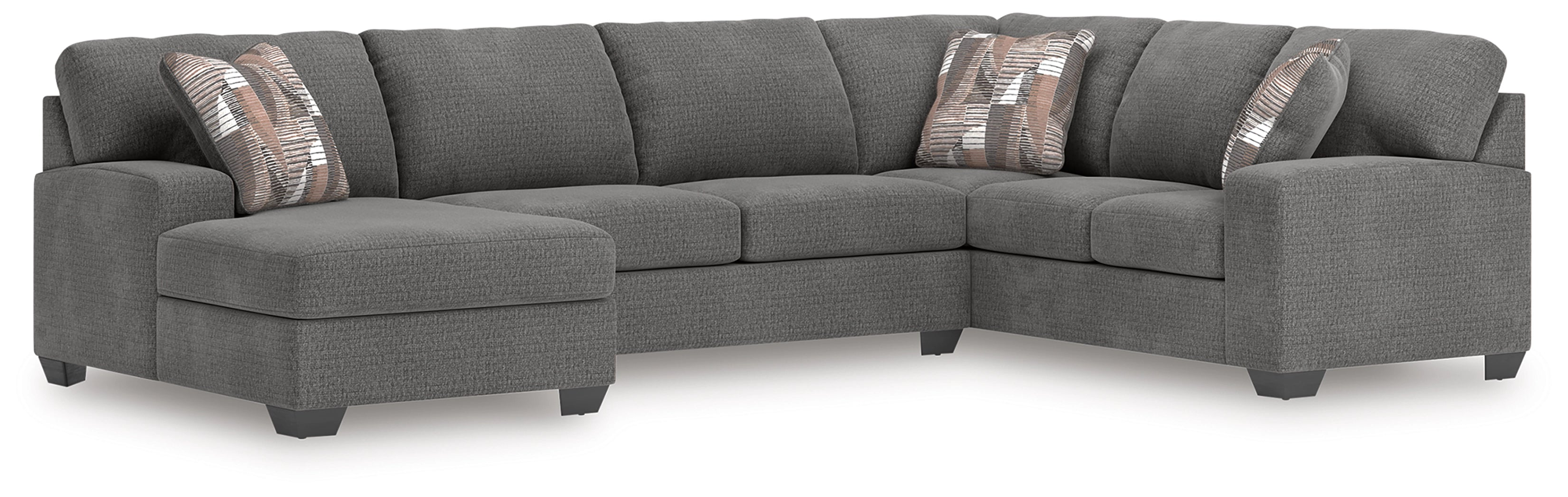 Newellen 3 Piece Sectional with Chaise - Greystone