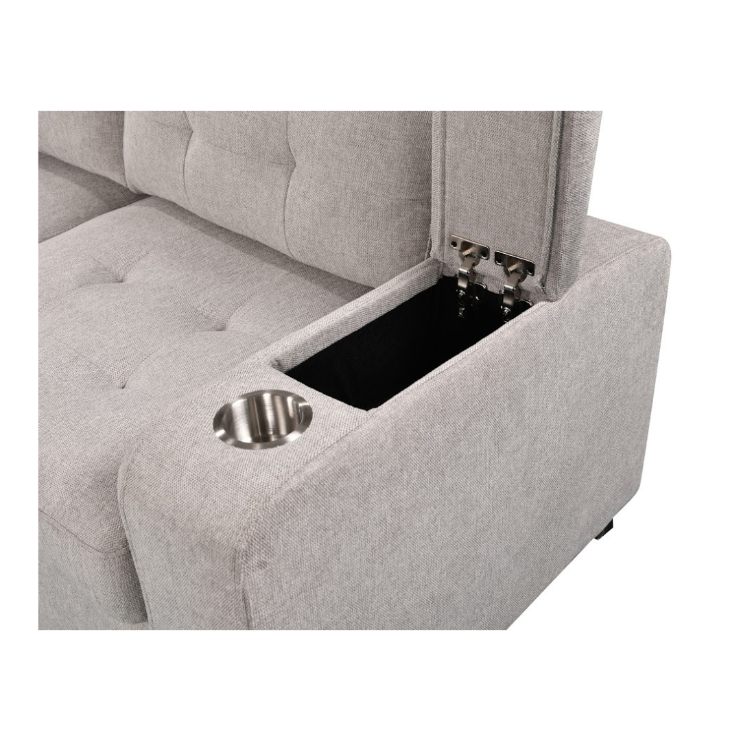 Percy 2 Piece Sectional w/ Pull-Out Sleeper - Grey