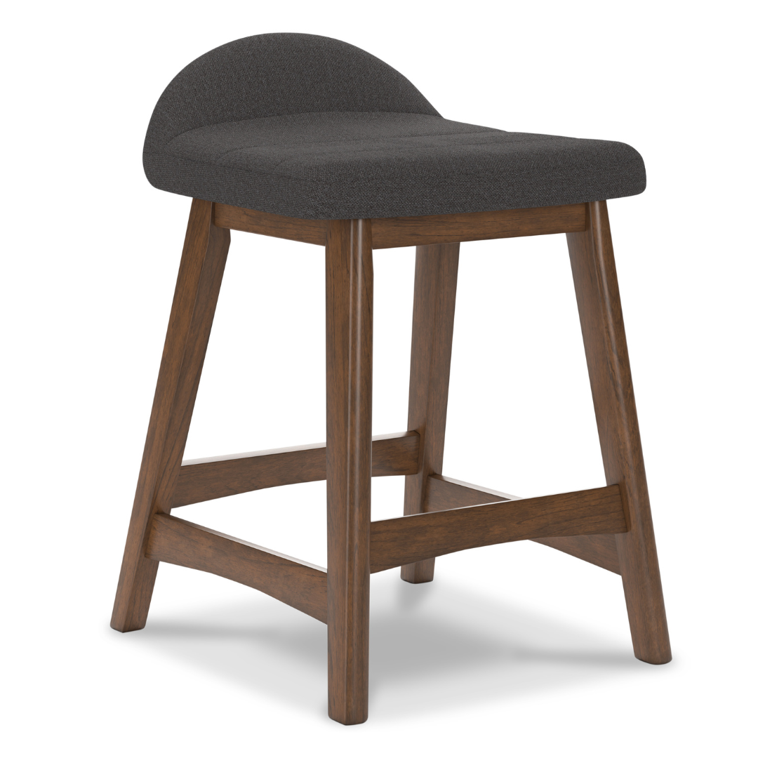 Lyncott Counter Height Stool - Charcoal/Brown