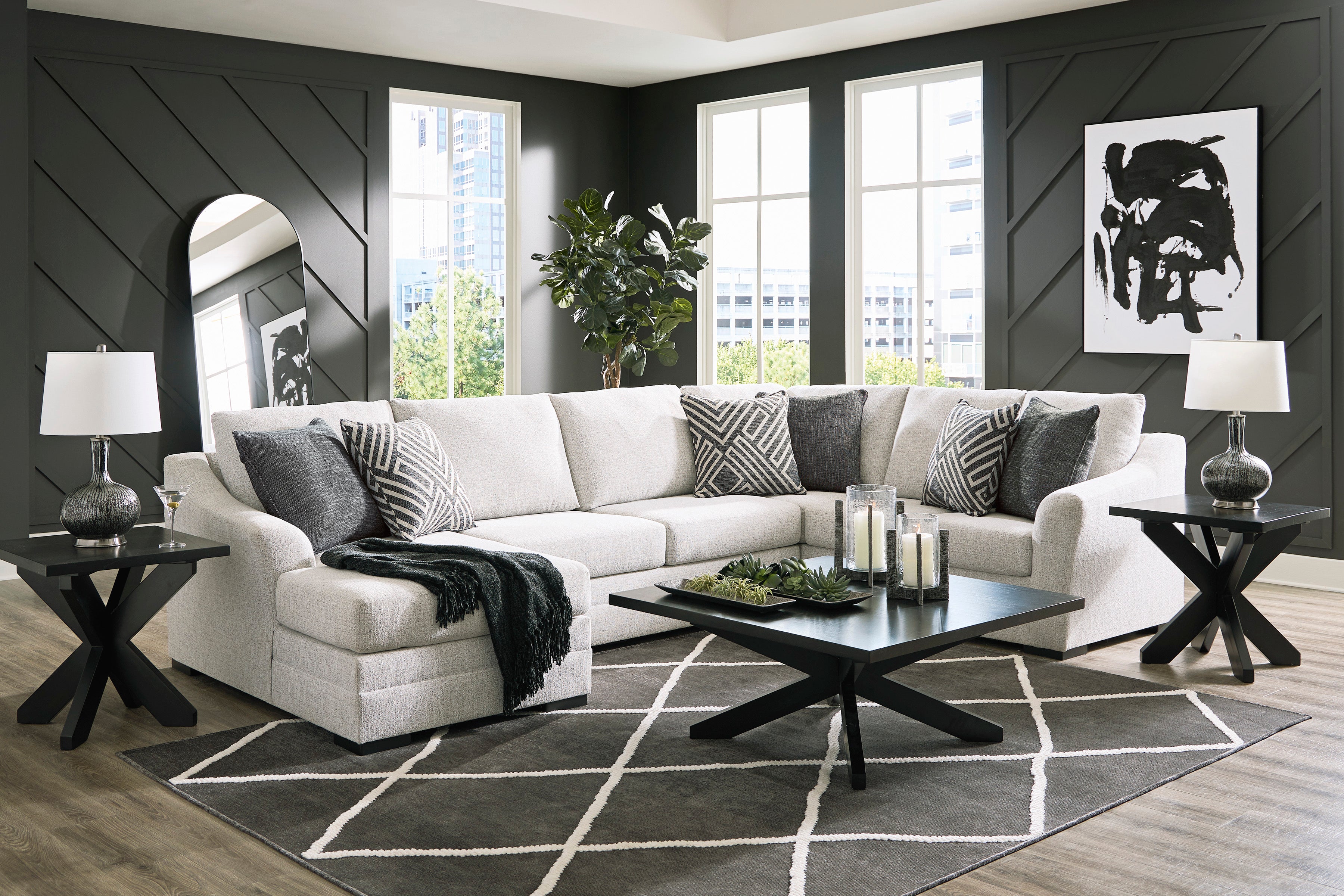 Koralynn 3 Piece Sectional with Chaise - Stone