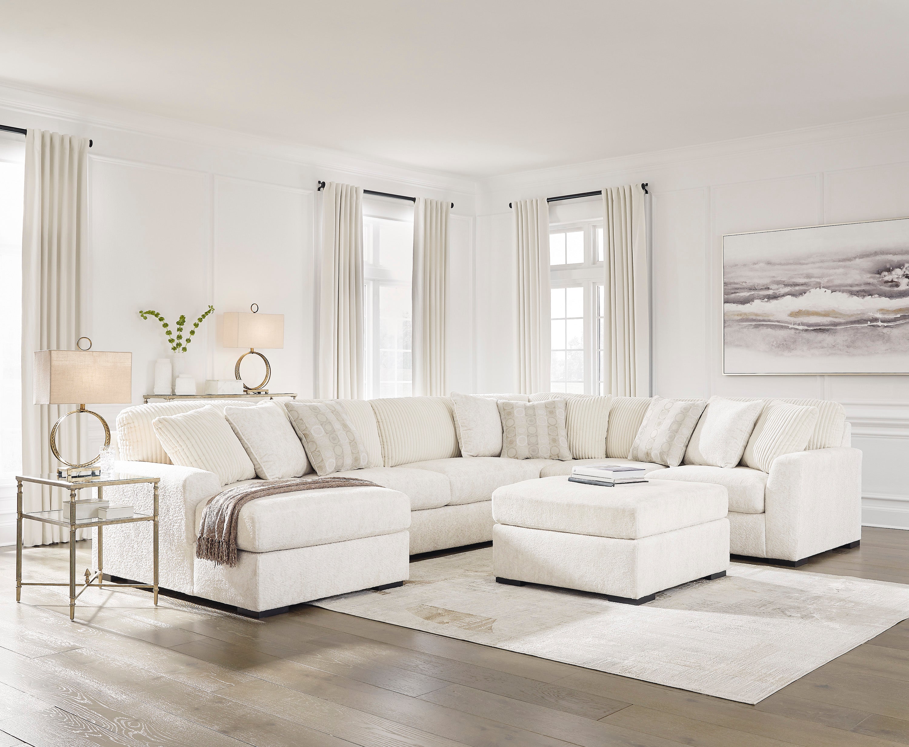 Chessington Sectional - 4 Piece Sectional with Chaise - Ivory