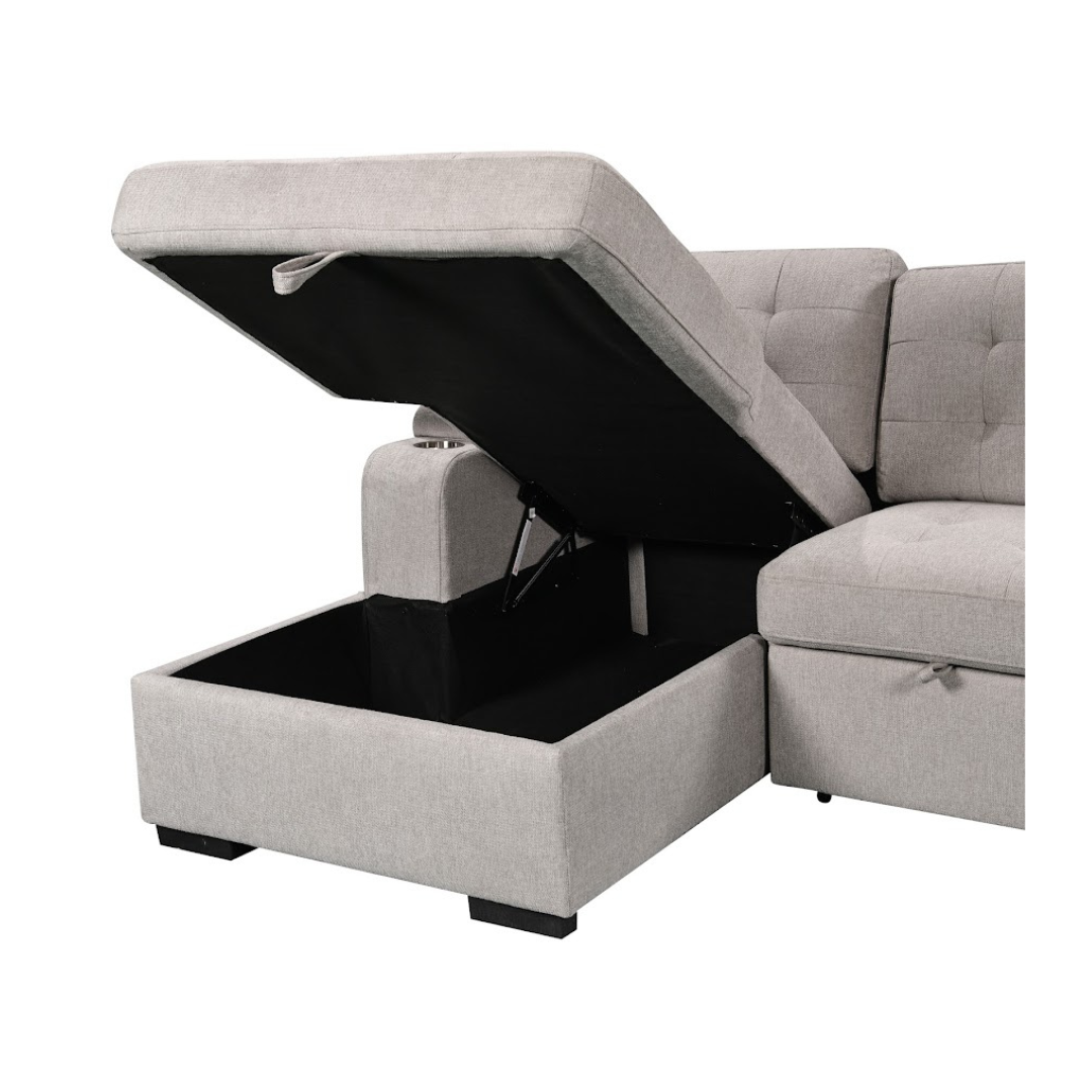 Percy 2 Piece Sectional w/ Pull-Out Sleeper - Grey