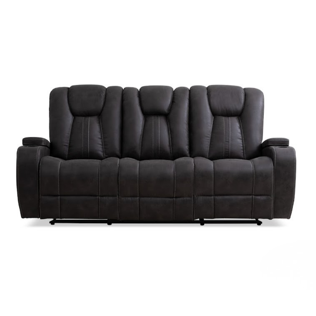 Colt Reclining Sofa w/Light & Table - Granite Fabric