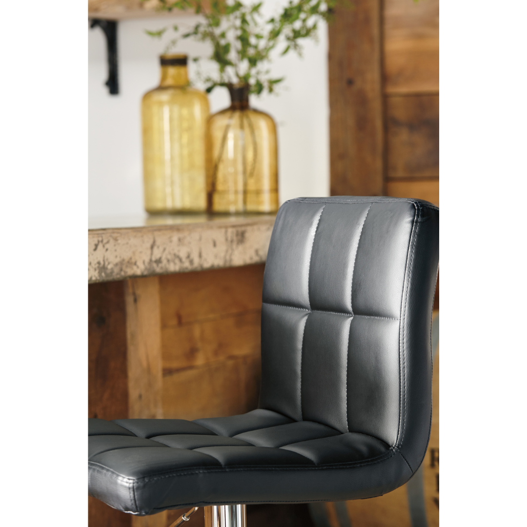 Bellatier Tall UPH Swivel Barstool - Black/Chrome Finish