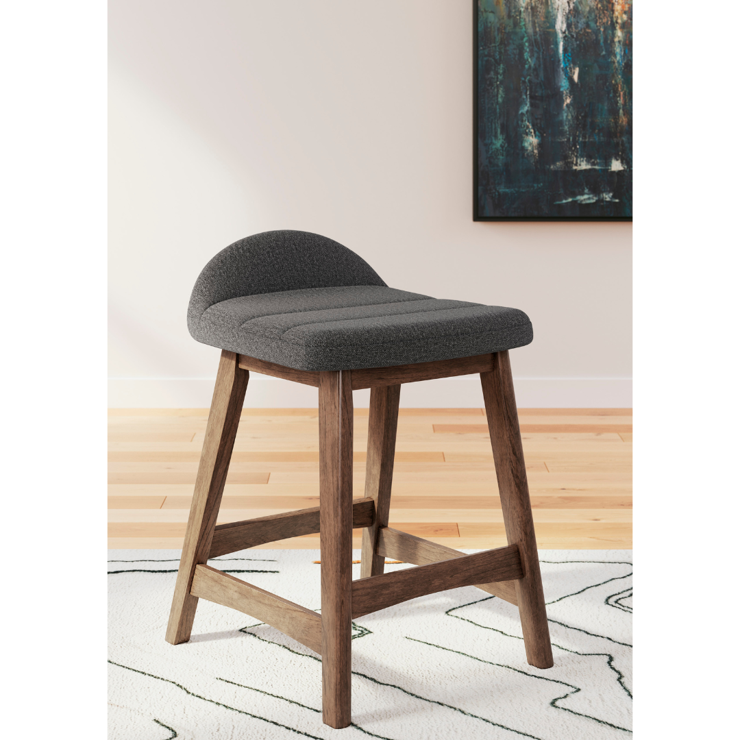Lyncott Counter Height Stool - Charcoal/Brown