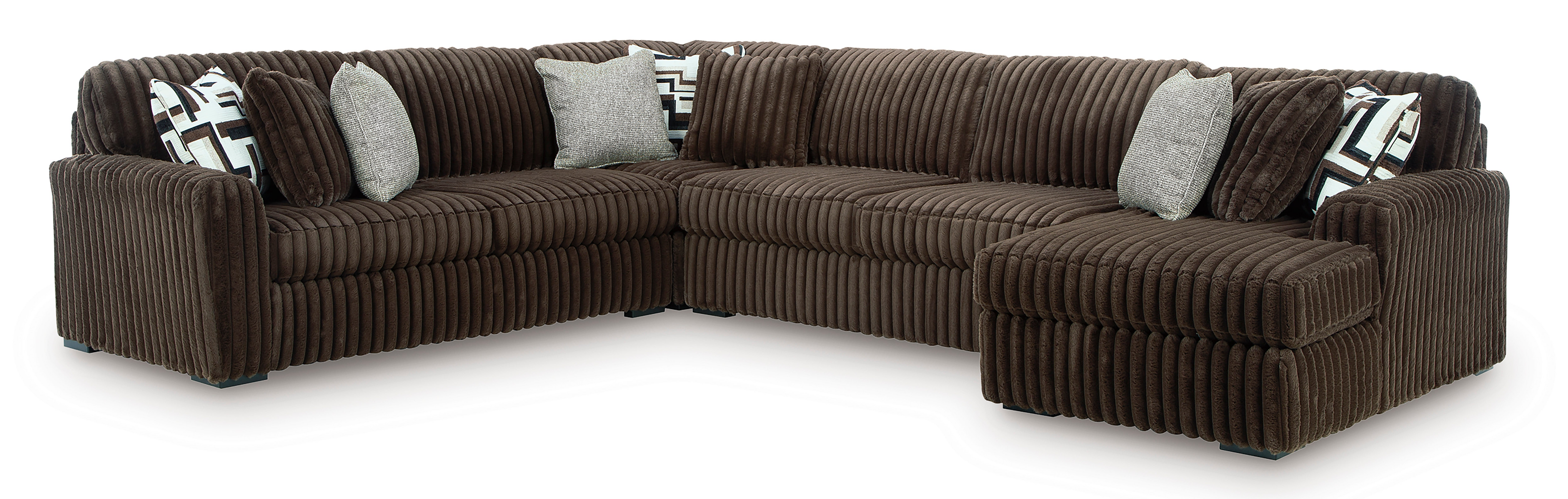 Midnight-Madness - 4 Piece Sectional with Chaise - Chocolate