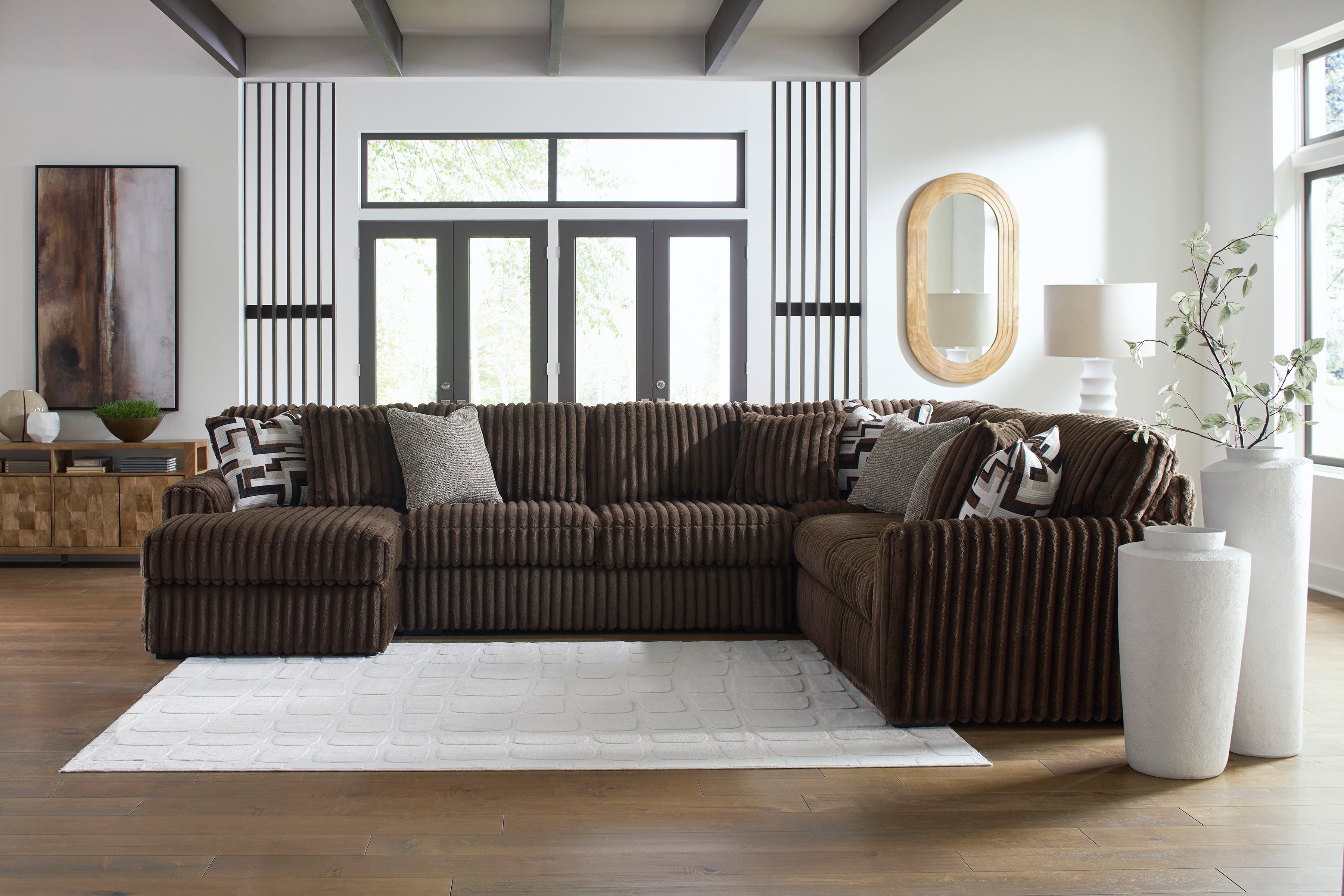 Midnight-Madness - 4 Piece Sectional with Chaise - Chocolate
