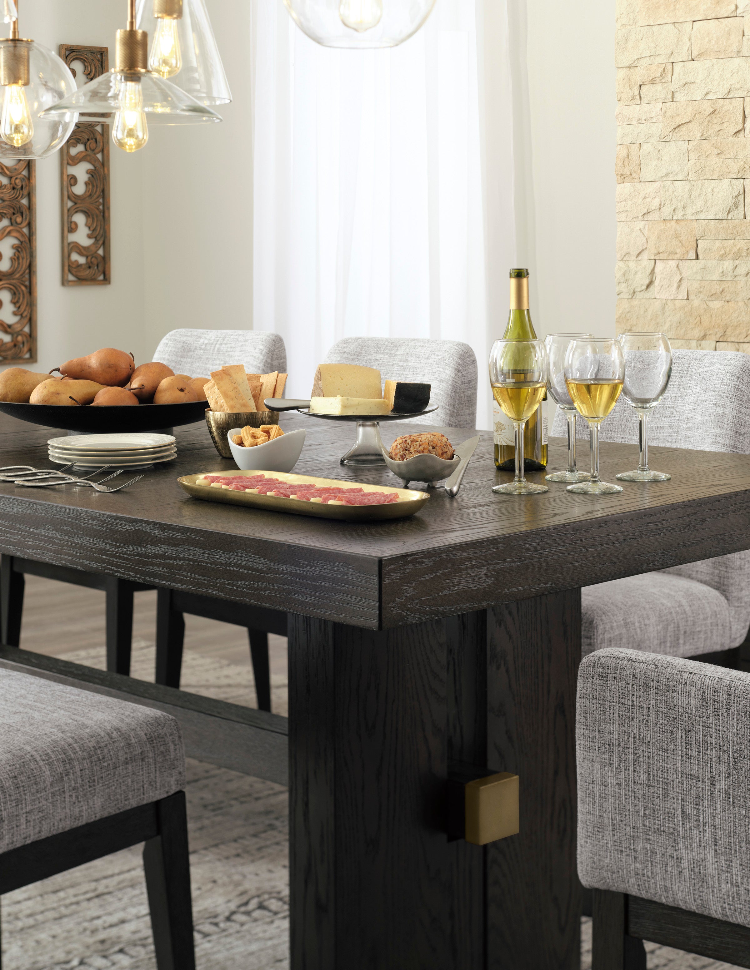 Burkhaus 7-Piece Dining Set - Brown