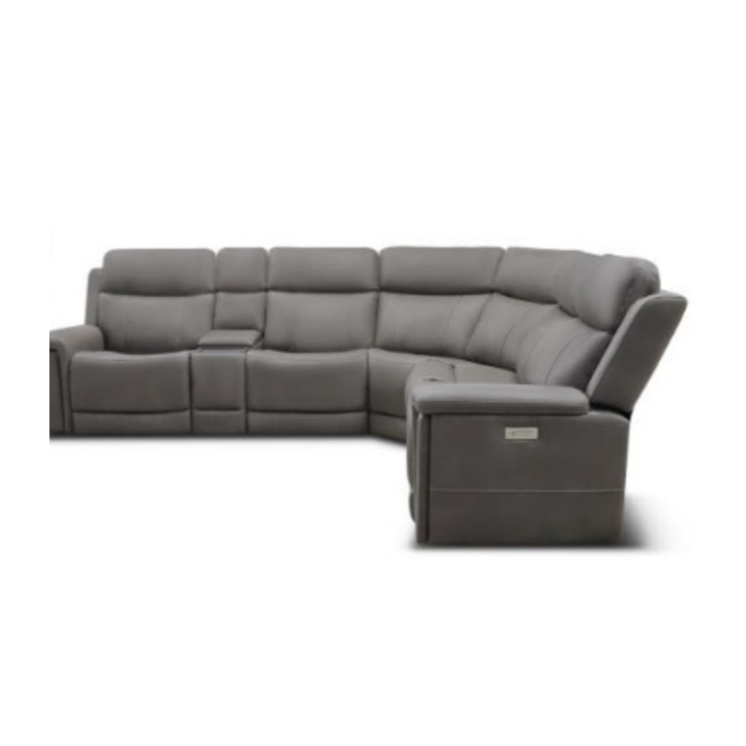 Magnum 6 Piece Sectional - Triple Power - Smoke Fabric
