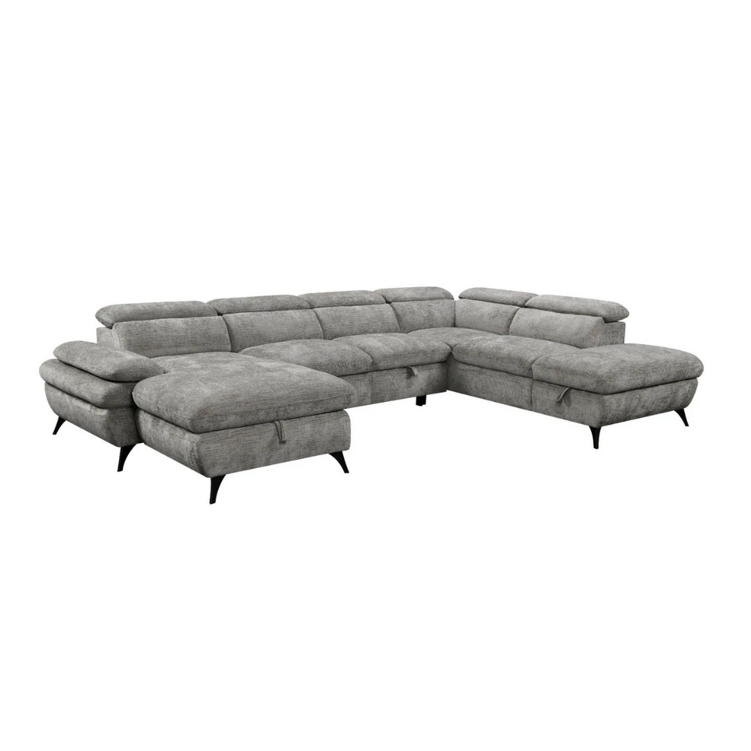 Barcelona 3 Piece Sectional w/ Pull-Out Sleeper - Grey