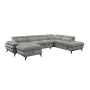 Barcelona 3 Piece Sectional w/ Pull-Out Sleeper - Grey