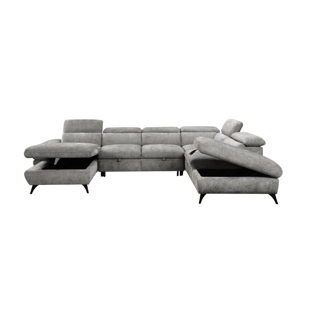 Barcelona 3 Piece Sectional w/ Pull-Out Sleeper - Grey