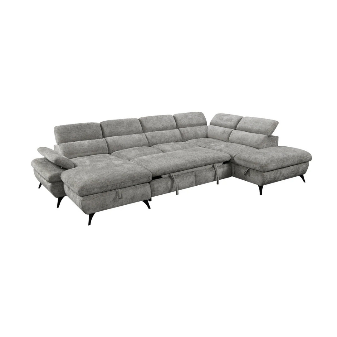 Barcelona 3 Piece Sectional w/ Pull-Out Sleeper - Grey