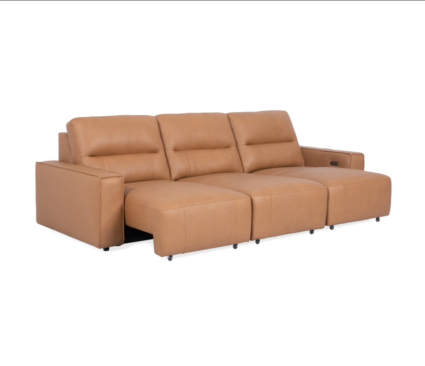 Austin 3 Piece Sectional - Power Slider - Antelope Leather