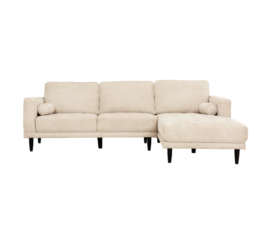 Reign 2 Piece Sectional - Oat Beige Fabric