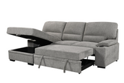 Philly 2 Piece Sectional w/ Pull-Out Sleeper - Ash Fabric