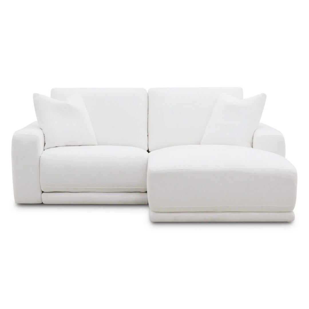 Stratus 2 Piece Sectional - Power Reclining w/ Power Headrest - White Fabric