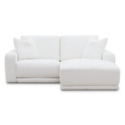 Stratus 2 Piece Sectional - Power Reclining w/ Power Headrest - White Fabric