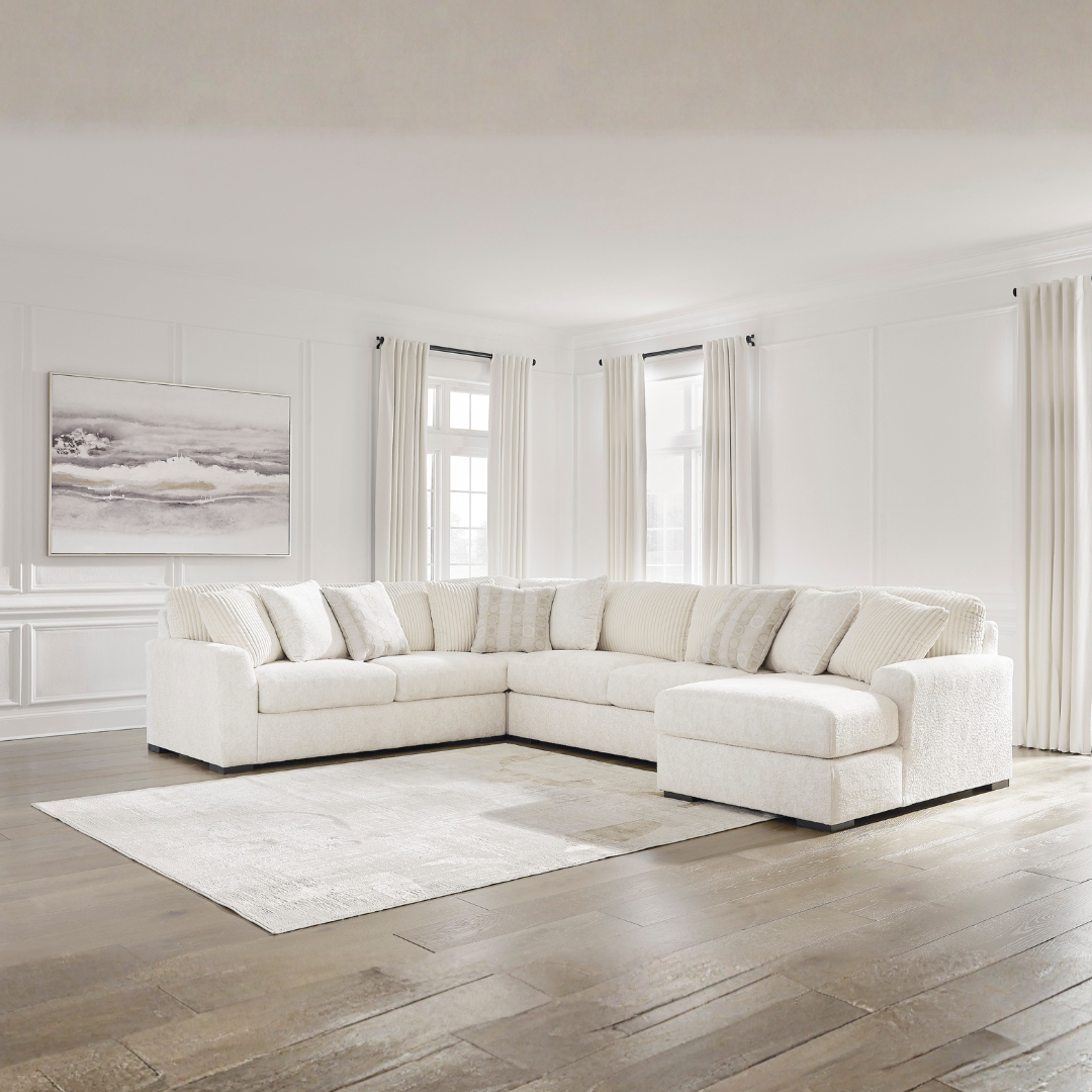 Chessington Sectional - 4 Piece Sectional with Chaise - Ivory