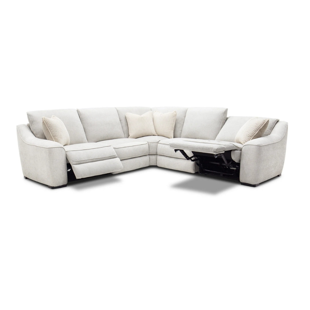Glove 5 Piece Sectional - Power Reclining w/ Power Headrests - Stone Fabric