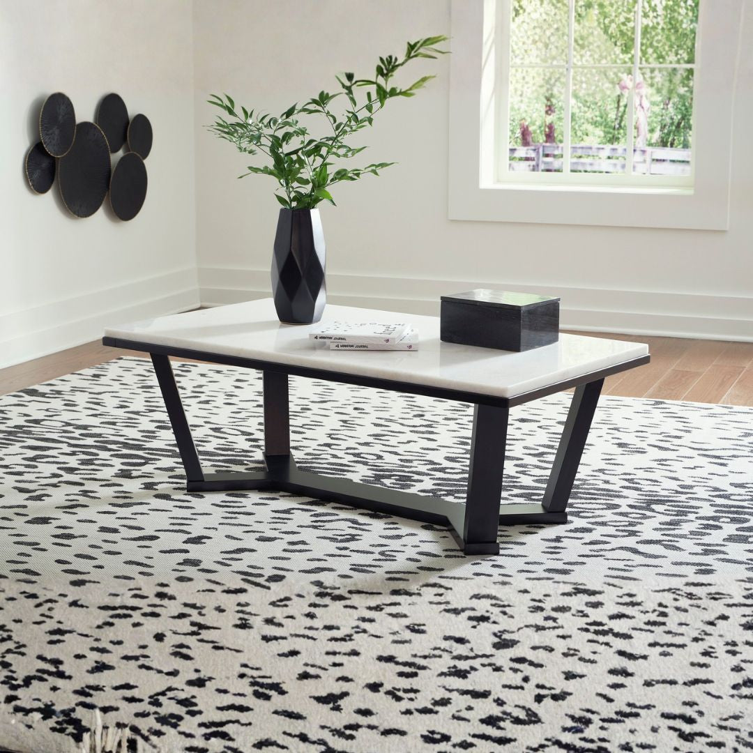 Fostead Rectangular Cocktail Table - Marble