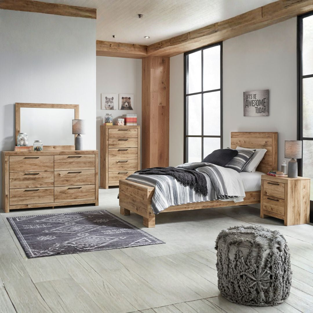 Hyanna Panel Bed -  Tan
