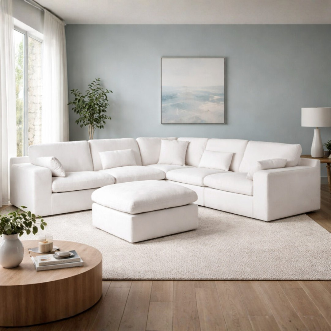 Marlow Modular Sectional - White Fabric