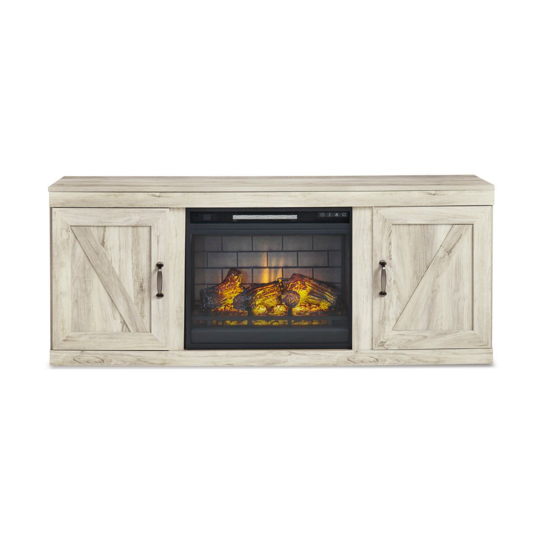 Bellaby LG TV Stand w/Fireplace Option - Whitewash