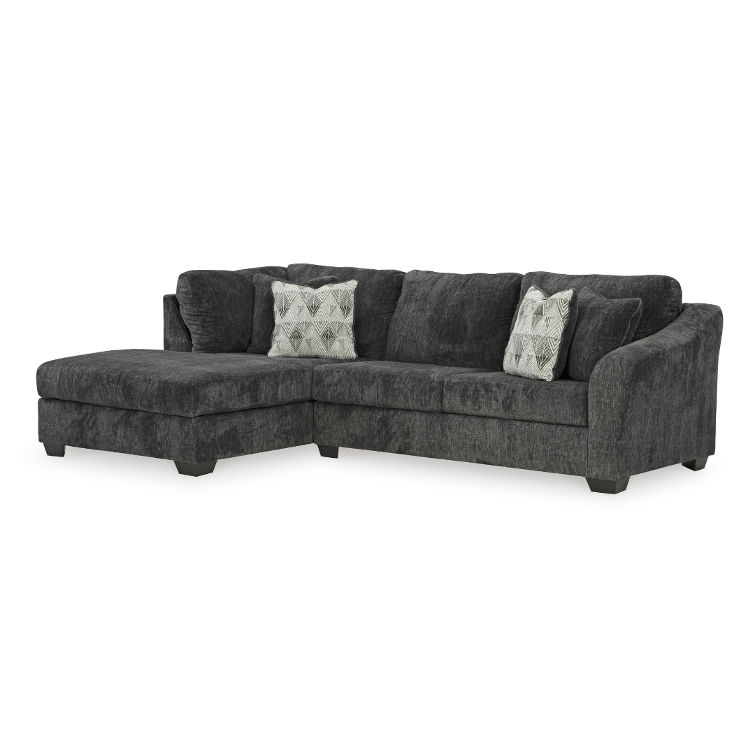 Biddeford 2 Piece Sectional with Chaise - Ebony