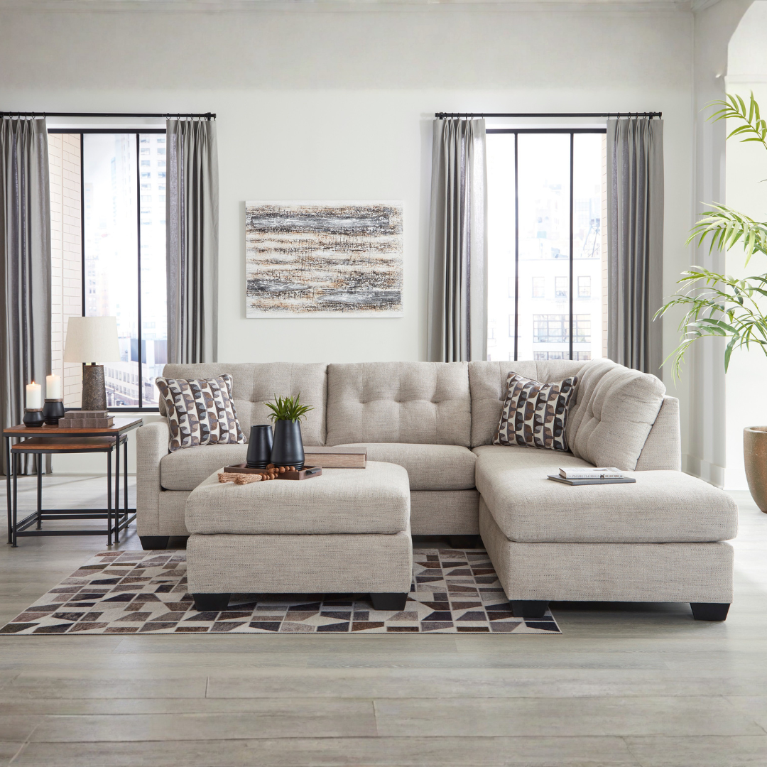 Mahoney 2 Piece Sectional with Chaise - Pebble