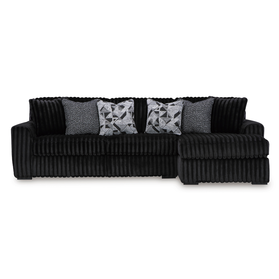 Midnight-Madness - 2 Piece Sectional with Chaise - Onyx
