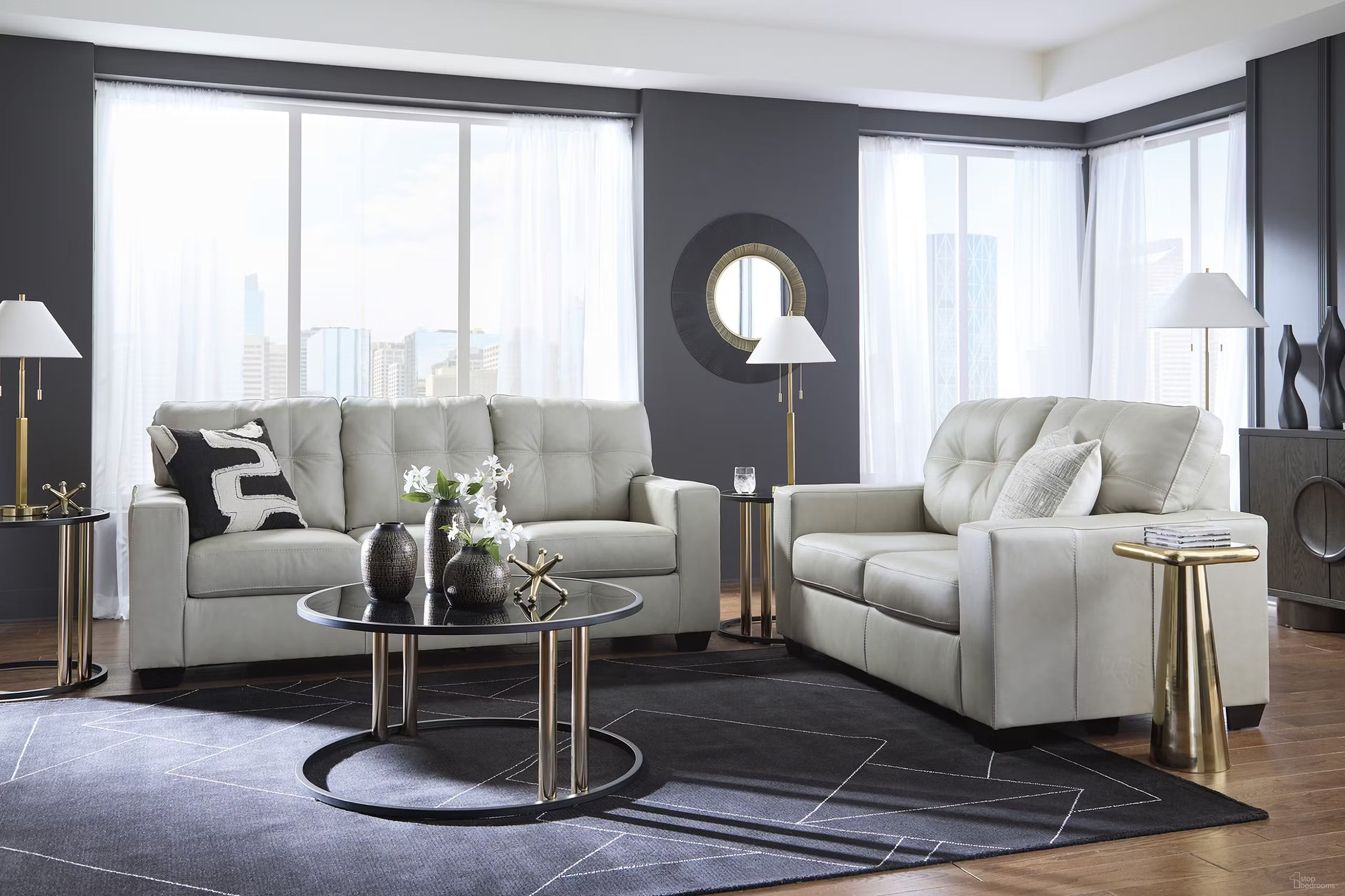 Santorine Loveseat - Bone Leather