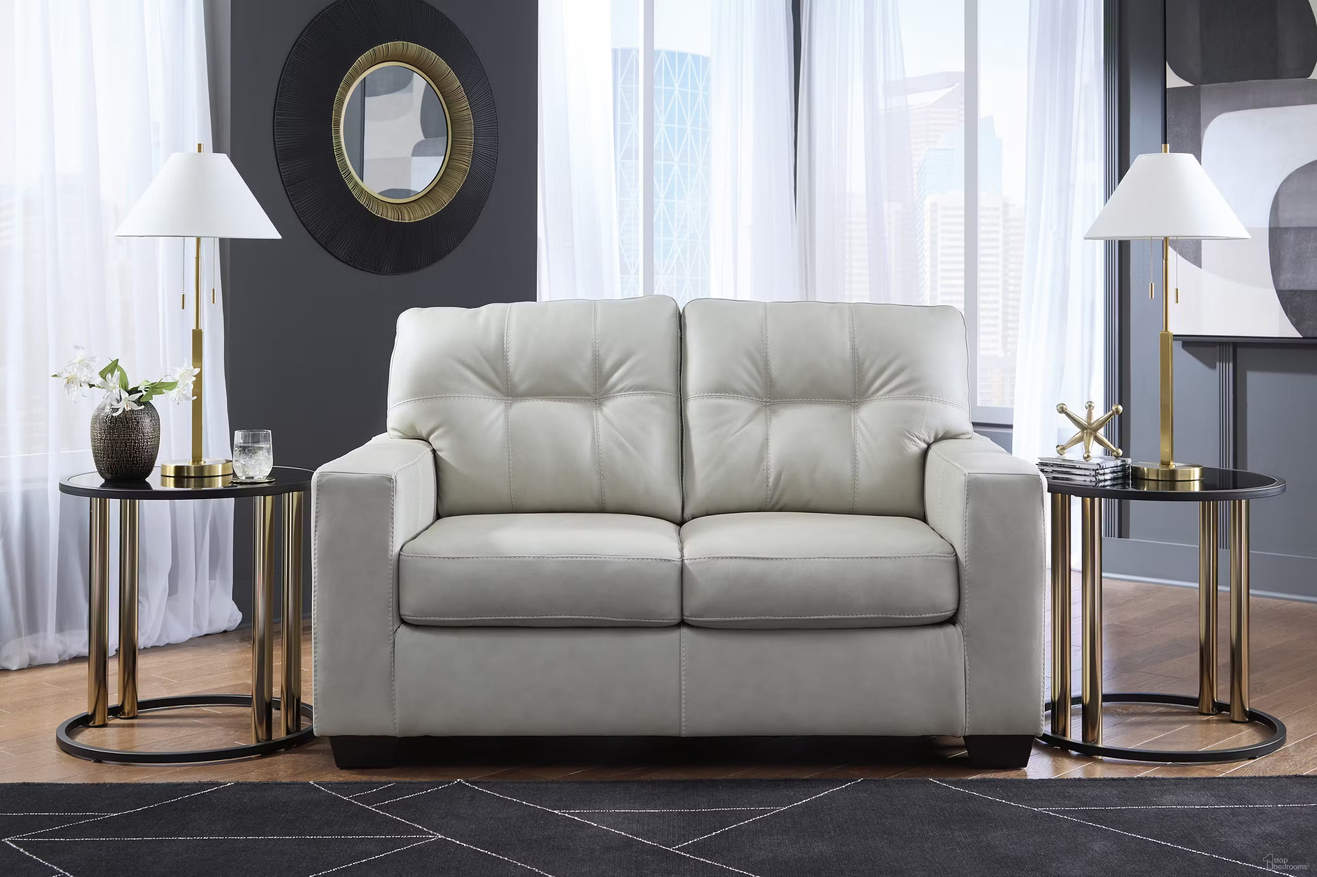 Santorine Loveseat - Bone Leather