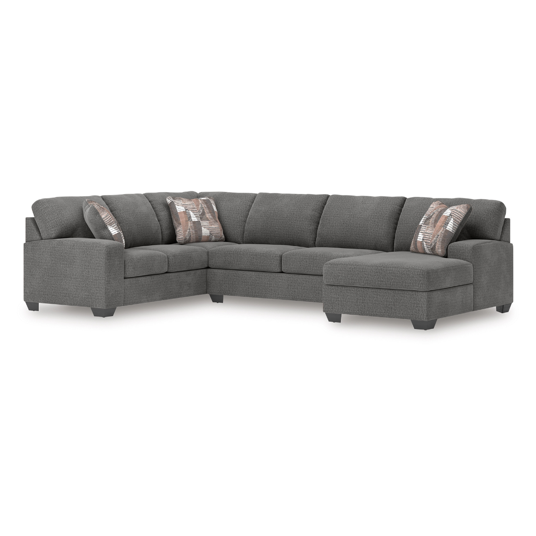 Newellen 3 Piece Sectional with Chaise - Greystone