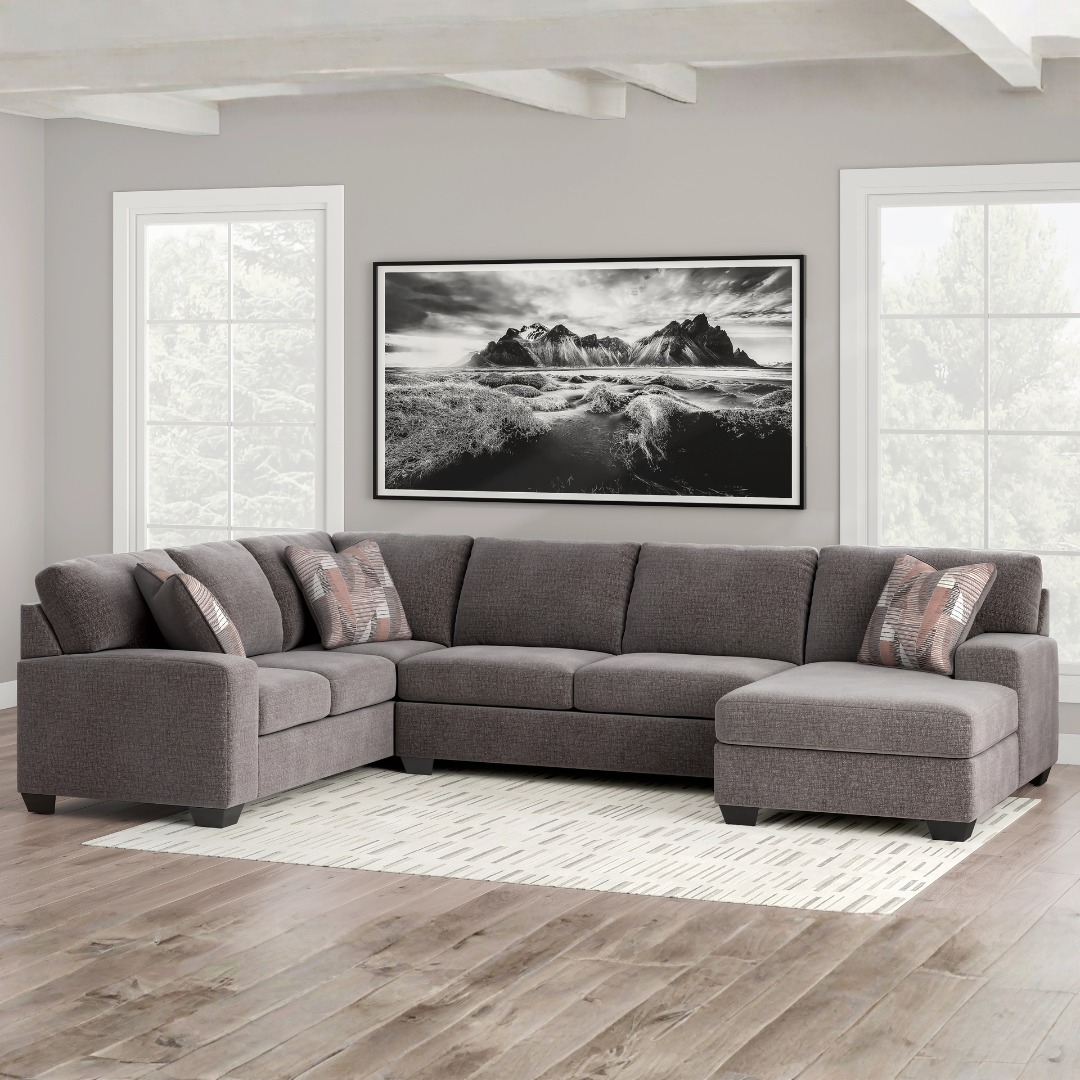 Newellen 3 Piece Sectional with Chaise - Greystone